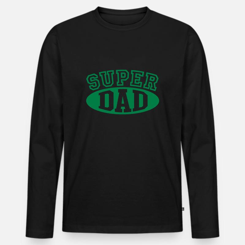 SUPER DAD - Männer Premium Bio Langarmshirt - Schwarz