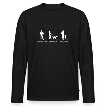der feine Unterschied - Männer Premium Bio Langarmshirt - Schwarz - Vorne - Nico (187cm)