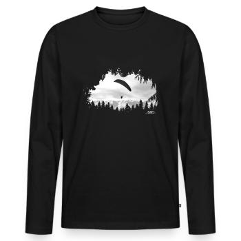 Paragliding - Männer Premium Bio Langarmshirt - Schwarz - Vorne - Nico (187cm)