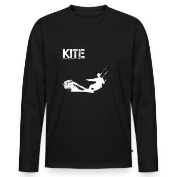KITEBOARDING GESCHENK - Männer Premium Bio Langarmshirt - Schwarz - Vorne - Nico (187cm)