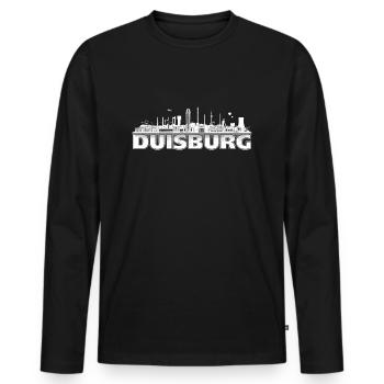 duisburg_city_lines - Men's Premium Organic Long Sleeve Shirt - black - Front - Nico (187cm)