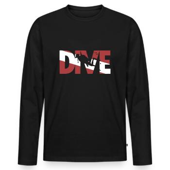 Chemise de plongée sous-marine - T-shirt manches longues Premium bio Homme - noir - Devant - Nico (187cm)