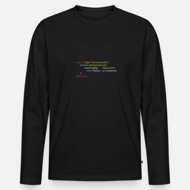 Geek-Einstellungscode - Männer Premium Bio Langarmshirt - Schwarz