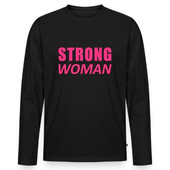 FORT FEMME ROSE - T-shirt manches longues Premium bio Homme - noir - Devant - Nico (187cm)