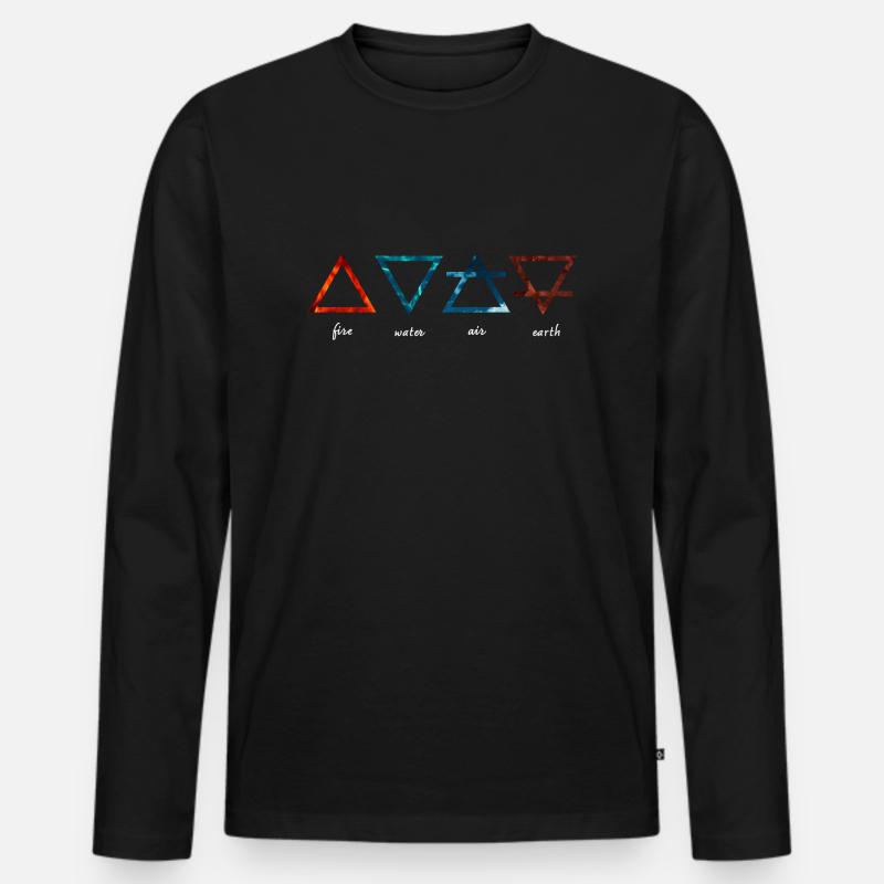 Alchemistische Elemente - Männer Premium Bio Langarmshirt - Schwarz