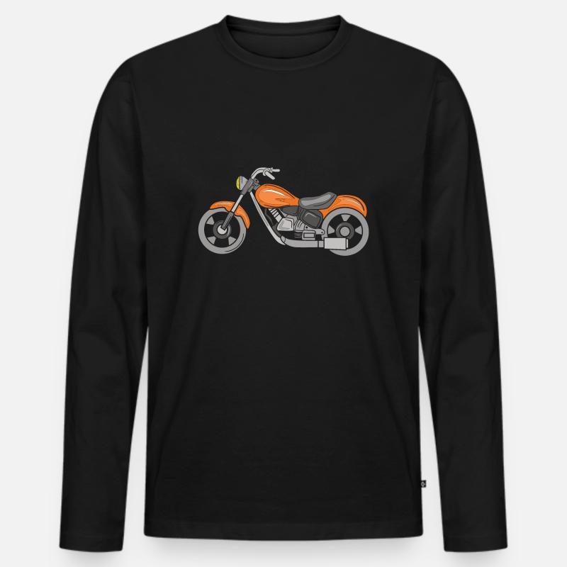 Motorrad - Männer Premium Bio Langarmshirt - Schwarz