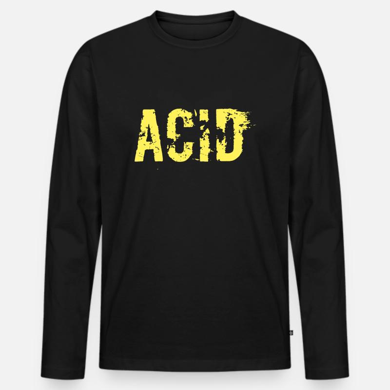 ACID Techno - Männer Premium Bio Langarmshirt - Schwarz