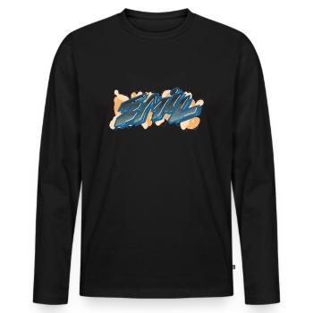 emil graffiti prénom - T-shirt manches longues Premium bio Homme - noir - Devant - Nico (187cm)