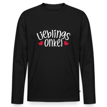 Lieblingsonkel Bester Onkel Geschenk Neffe Nichte - Männer Premium Bio Langarmshirt - Schwarz - Vorne - Nico (187cm)