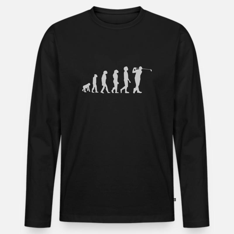 Golf Evolution - Männer Premium Bio Langarmshirt - Schwarz