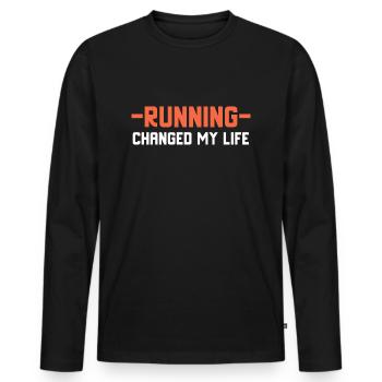 Running, running - Men's Premium Organic Long Sleeve Shirt - black - Front - Nico (187cm)