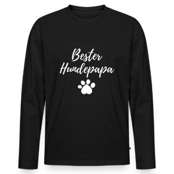 Hundepapa Tierfreund Hund Dog Daddy Geschenkidee - Männer Premium Bio Langarmshirt - Schwarz - Vorne - Nico (187cm)