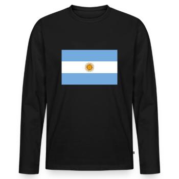 Argentine - T-shirt manches longues Premium bio Homme - noir - Devant - Nico (187cm)