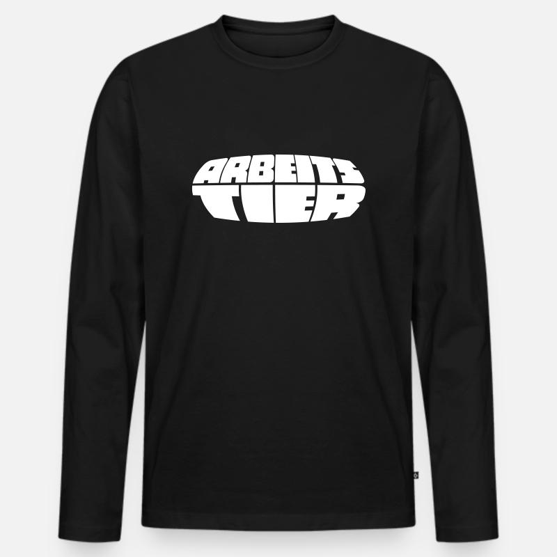 Arbeit - Männer Premium Bio Langarmshirt - Schwarz