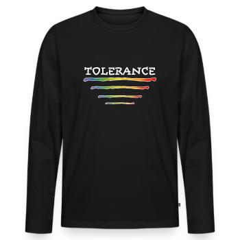 GAY Lesbienne tolérance blanche - T-shirt manches longues Premium bio Homme - noir - Devant - Nico (187cm)