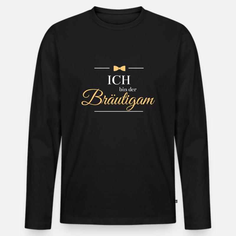 Bräutigam design - Männer Premium Bio Langarmshirt - Schwarz