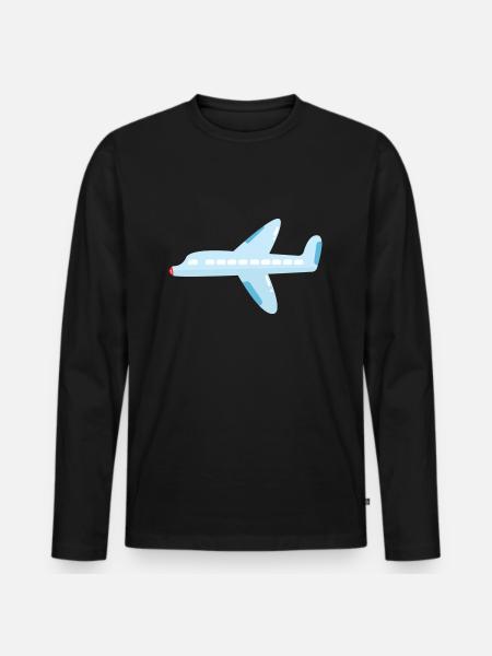airplane - Men's Premium Organic Long Sleeve Shirt - black