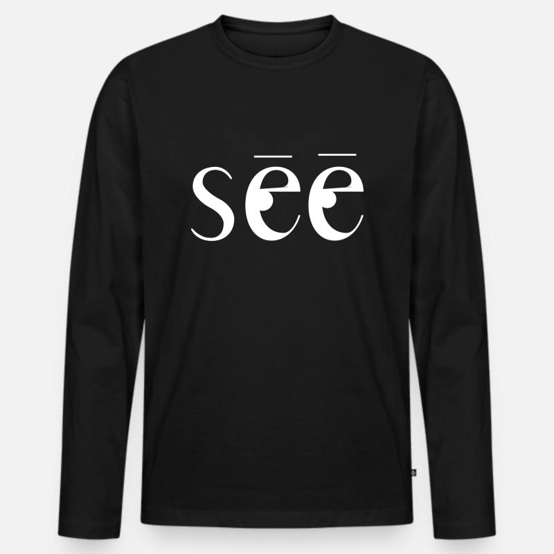 siehe Originalgeschenk - Männer Premium Bio Langarmshirt - Schwarz