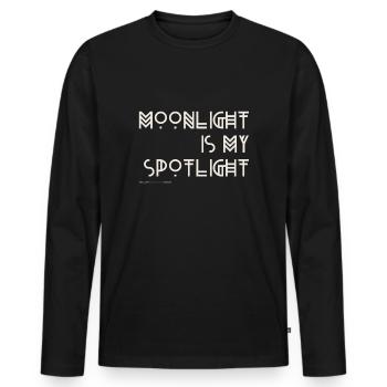 Moonlight est mon coup de projecteur - Boho Design - T-shirt manches longues Premium bio Homme - noir - Devant - Nico (187cm)