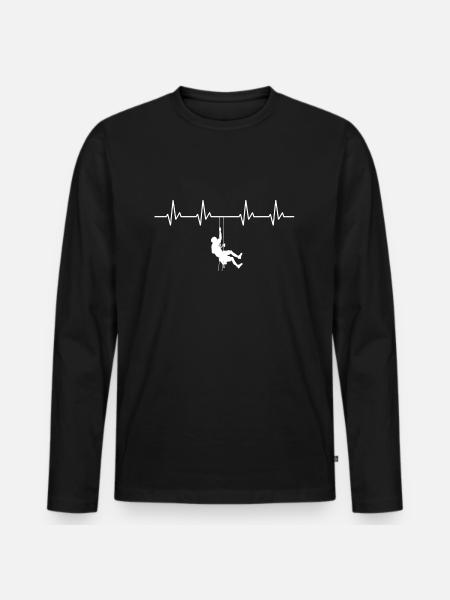 Mountain Climbers Nature Adventure - Men's Premium Organic Long Sleeve Shirt - black