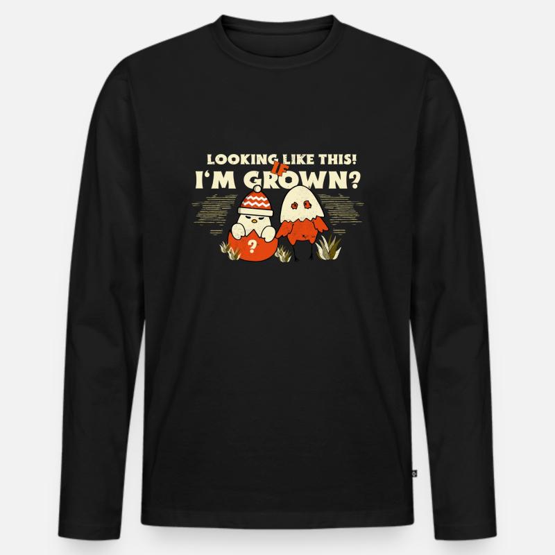 Vorher - Nachher - Männer Premium Bio Langarmshirt - Schwarz