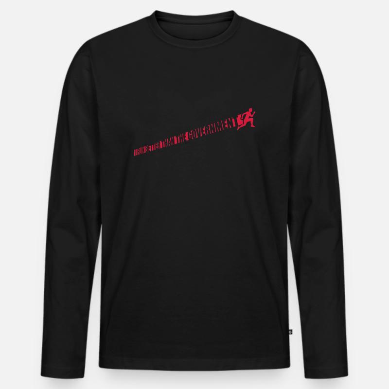 run better than government - Männer Premium Bio Langarmshirt - Schwarz