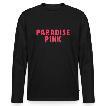 Paradise Pink - Männer Premium Bio Langarmshirt - Schwarz - Vorne - Nico (187cm)