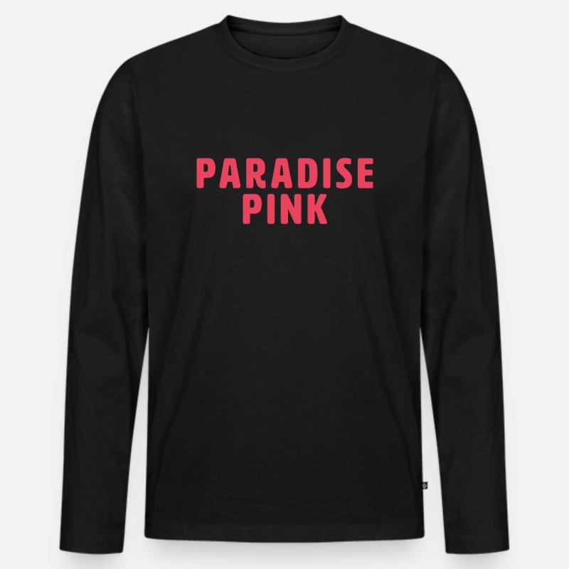 Paradise Pink - Männer Premium Bio Langarmshirt - Schwarz