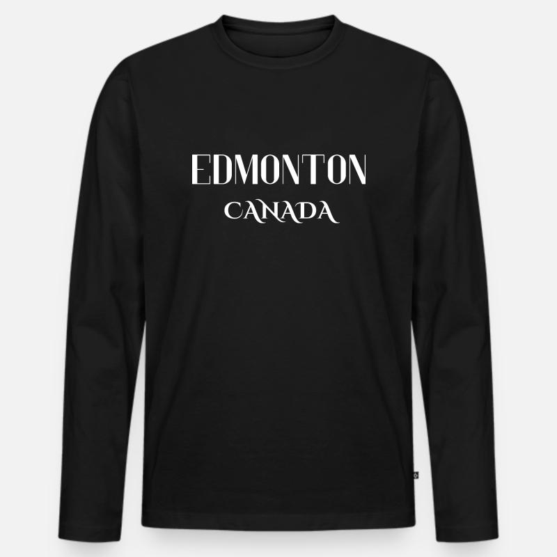 Edmonton Kanada - Männer Premium Bio Langarmshirt - Schwarz