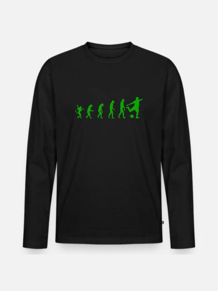 Fussball Evolution Sport - Männer Premium Bio Langarmshirt - Schwarz