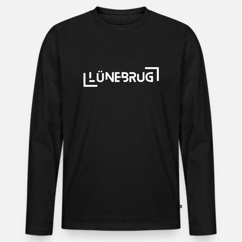 Lüneburg - Männer Premium Bio Langarmshirt - Schwarz