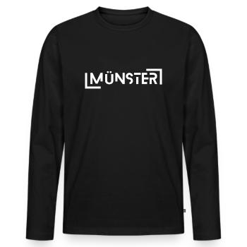 Minster - Men's Premium Organic Long Sleeve Shirt - black - Front - Nico (187cm)