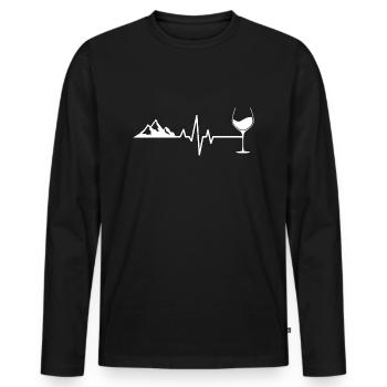 Montagnes, Grimpeurs, Nature, Aventure - T-shirt manches longues Premium bio Homme - noir - Devant - Nico (187cm)