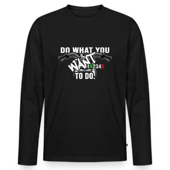 Motorcycle motor-biker Motorcyclist - Men's Premium Organic Long Sleeve Shirt - black - Front - Nico (187cm)