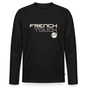 French Touch Musique, dj on the turntables: Clubbing - Men's Premium Organic Long Sleeve Shirt - black - Front - Nico (187cm)