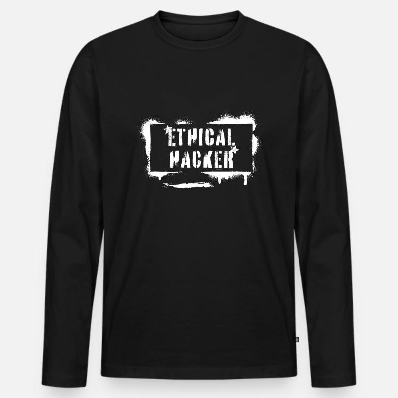 Ethischer Hacker White Hat Cybersicherheit - Männer Premium Bio Langarmshirt - Schwarz