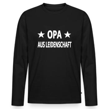 Opa - Männer Premium Bio Langarmshirt - Schwarz - Vorne - Nico (187cm)