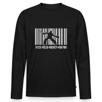 Hockey Hockey sur gazon Hockey Gardien de but Code de hockey - T-shirt manches longues Premium bio Homme - noir - Devant - Nico (187cm)