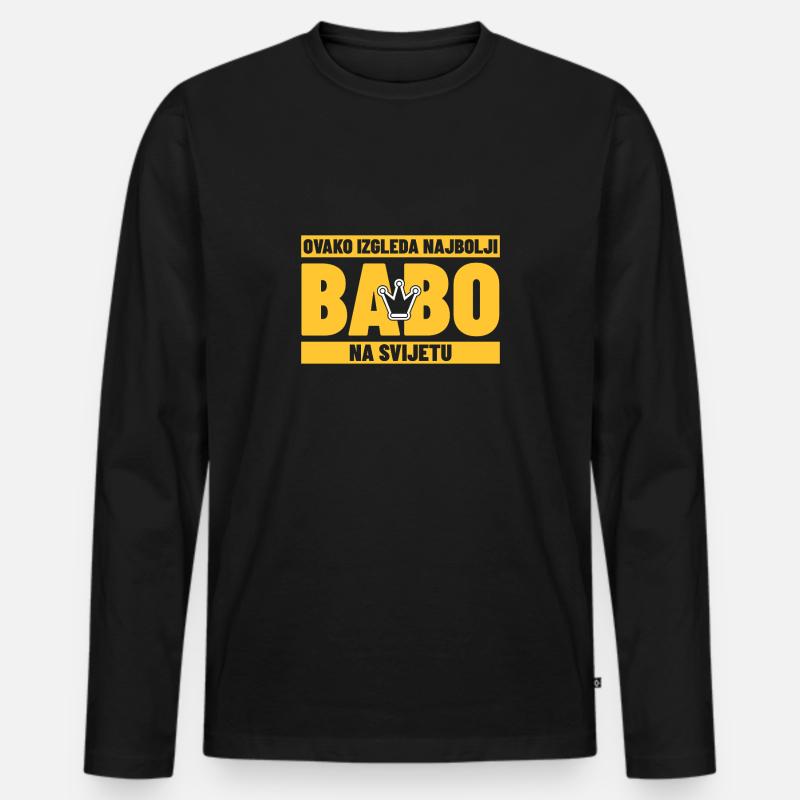 BABO - Männer Premium Bio Langarmshirt - Schwarz