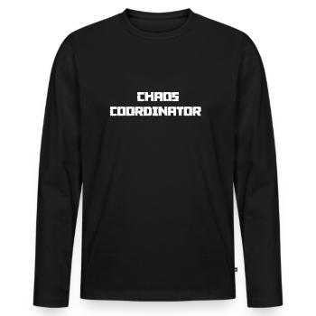 CHAOS COORDINATOR - Men's Premium Organic Long Sleeve Shirt - black - Front - Nico (187cm)