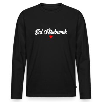Islam Eid Mubarak - T-shirt manches longues Premium bio Homme - noir - Devant - Nico (187cm)