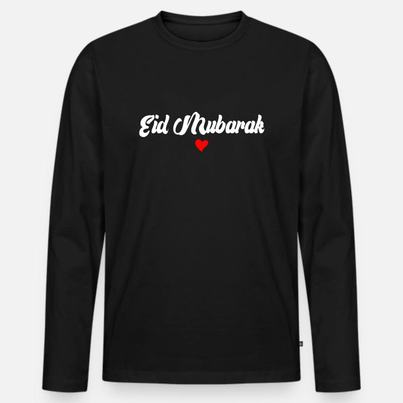 Islam Eid Mubarak - Männer Premium Bio Langarmshirt - Schwarz