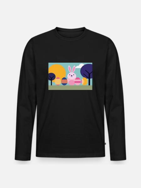 Easter Bunny No.07 - Men's Premium Organic Long Sleeve Shirt - black
