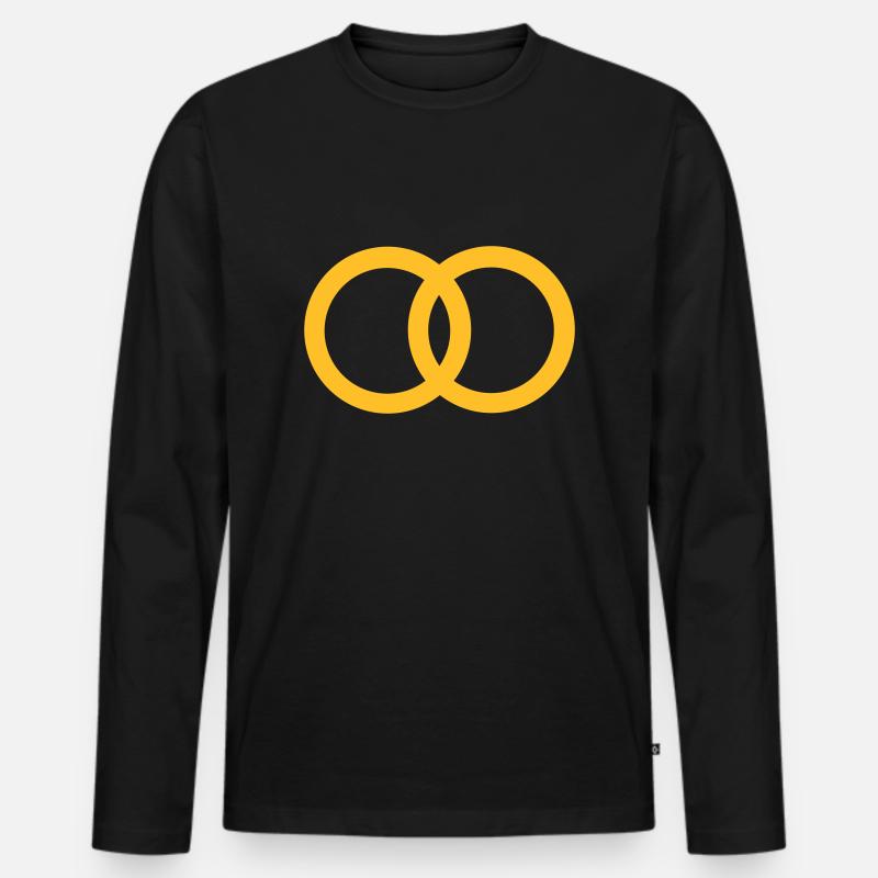 Ringe - Ehe - Hochzeit - Männer Premium Bio Langarmshirt - Schwarz