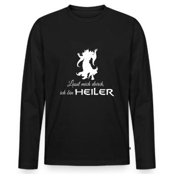 Mage Healer Fantasy - Men's Premium Organic Long Sleeve Shirt - black - Front - Nico (187cm)
