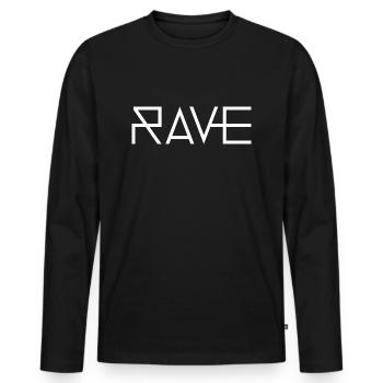 Rave - Men's Premium Organic Long Sleeve Shirt - black - Front - Nico (187cm)
