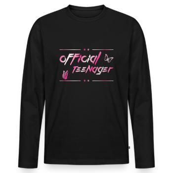 official teen - birthday design for teens - Men's Premium Organic Long Sleeve Shirt - black - Front - Nico (187cm)
