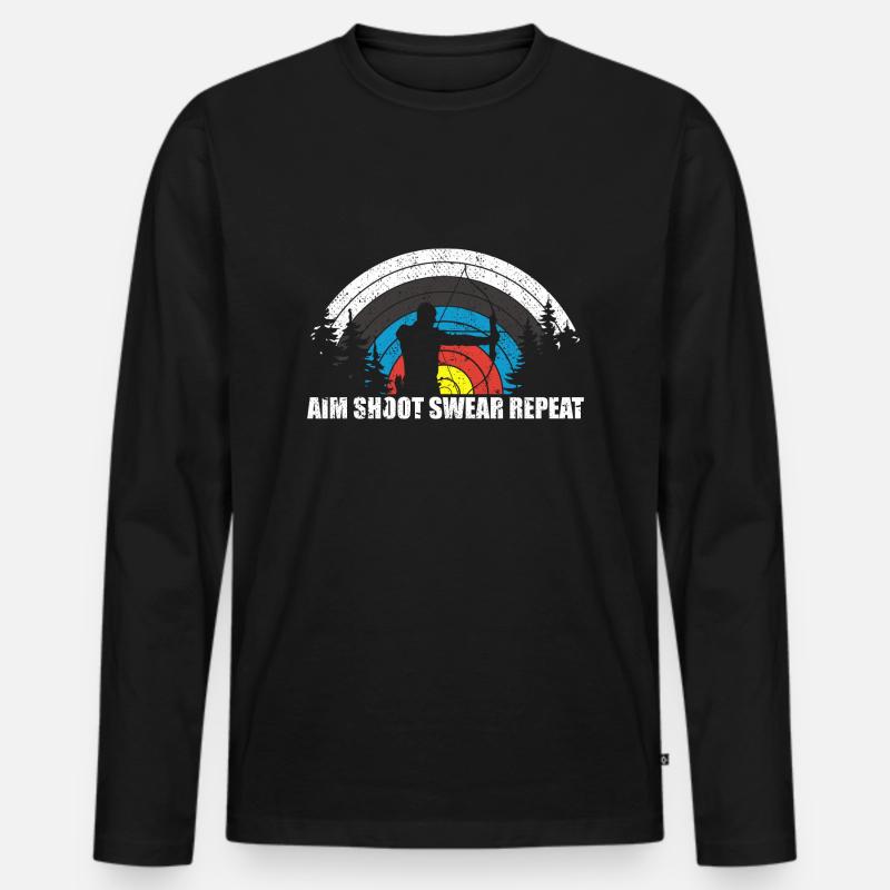 Spaß Bogenschießen Bogenjäger Bogenjagd Bogenjagd - Männer Premium Bio Langarmshirt - Schwarz