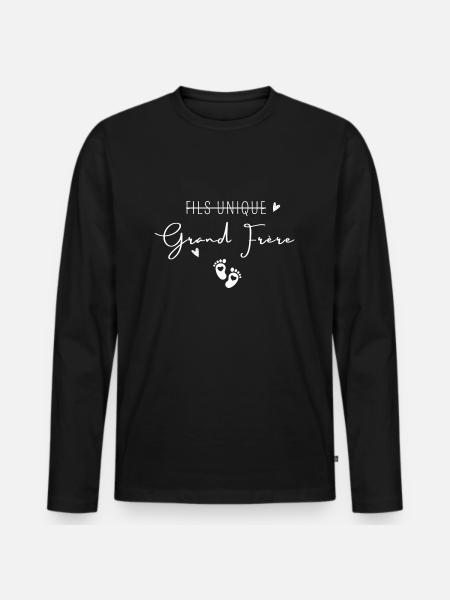 Grand frère - T-shirt manches longues Premium bio Homme - noir