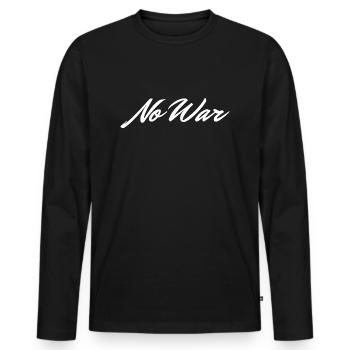 Pas de guerre - T-shirt manches longues Premium bio Homme - noir - Devant - Nico (187cm)